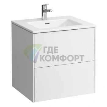 Шкафчик под раковину Laufen Pro S Slim 600: подвесной, 600×500×610 мм, 2 ящика, белый глянец (8.6496.0.261.104.1) - фото 1