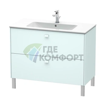 Тумба напольная Duravit Brioso 1020 мм с двумя ящиками, цвет светло-голубой матовый (BR440300909) - фото 1