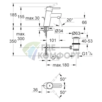 Стильный смеситель Grohe Concetto 3220410E для раковины - фото 4