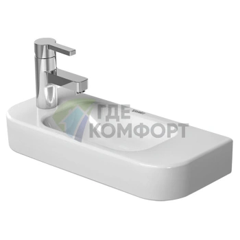 Раковина Duravit Happy D 50x22 см, белая, отверстие под смеситель слева (711500009) - фото 1