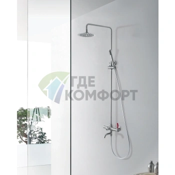 Душевая стойка Lemark Element LM5162S с верхним лейкой - фото 2