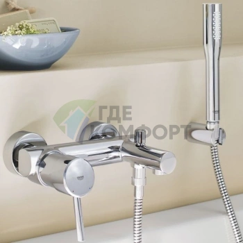 Смеситель Grohe Concetto для ванны с душевым гарнитуром - фото 2
