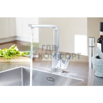 Смеситель Grohe Eurocube 31255000 для кухни однорычажный с хромированным покрытием - фото 3
