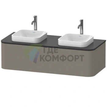 Подвесная тумба Duravit Happy D.2 Plus 354x1300x550 мм, 1 ящик, цвет Stone Grey Satin Matt (HP4943B9292) - фото 1
