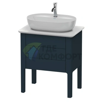 Напольная база Duravit Luv с выдвижным ящиком, 743x688x450 мм, цвет темно-синий шелковисто-матовый (LU956509898) - фото 1