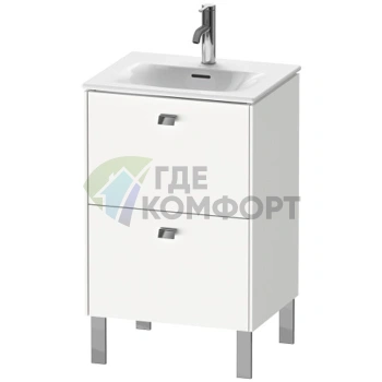 Тумба напольная под раковину Duravit Brioso с 2 ящиками, 685x520x419 мм, цвет White High Gloss (BR450902222) - фото 1