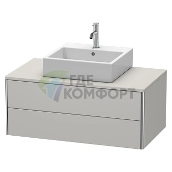 Подвесная тумба Duravit XSquare 1000 мм с двумя выдвижными ящиками, цвет бетонно-серый матовый (XS491100707) - фото 1