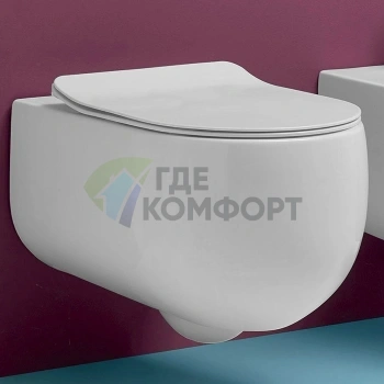 Унитаз подвесной безободковый Kerasan Flo NEW 54 см белый матовый (311130) - фото 1
