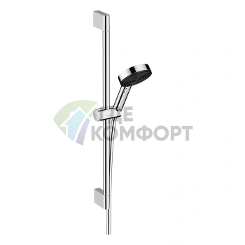 Душевой набор Hansgrohe Pulsify с функцией 3jet Relaxation, штангой и ручным душем, хром (24160000) - фото 1