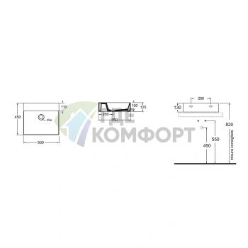 Подвесная раковина AZZURRA ELEGANCE 50x45 см, белая - фото 3
