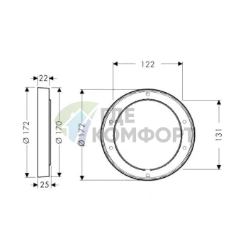 Удлинитель наружной части Hansgrohe iBox 170 мм, хром (13596000) - фото 2