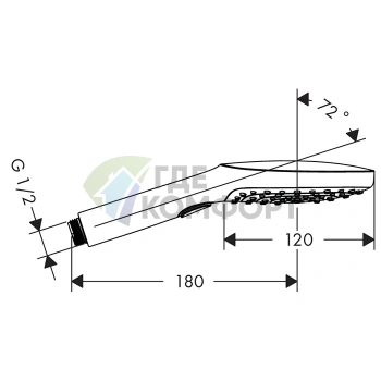 Ручной душ HG Raindance Select E, 120 мм, 1jet, шлифованный черный хром (26520340) - фото 2