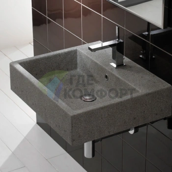 Подвесная раковина Globo Le Pietre 60×50 см, цвет серый туф - фото 1
