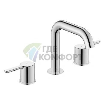Смеситель для раковины Duravit C.1 на 3 отверстия, излив 140 мм, хром (C11060003010) - фото 1