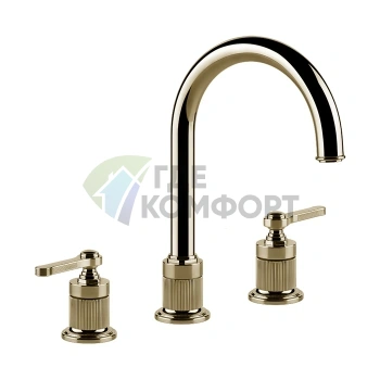 Смеситель для раковины GESSI VENTI20 на 3 отверстия, цвет Brass PVD (65015#710) - фото 1