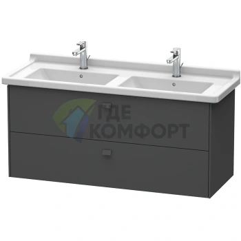 Тумба под раковину Duravit Brioso 1220 мм с выдвижными ящиками, цвет графит матовый (BR414404949) - фото 1