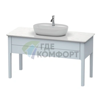 Напольная тумба Duravit Luv с выдвижным ящиком, светло-голубой шелковисто-матовый, 743x1388x570 мм (LU956109797) - фото 1
