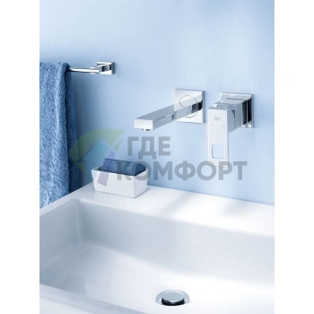 Смеситель Grohe Eurocube 19895000 для раковины с кубическим дизайном и технологией SilkMove - фото 2