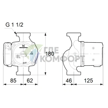 Циркуляционный насос Grundfos UPS 25-80 N 180 - фото 3