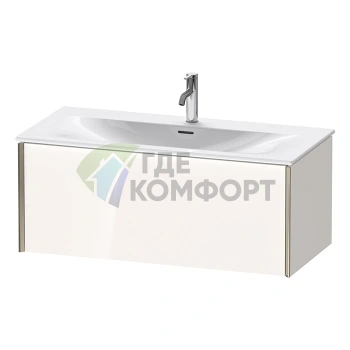 Подвесная тумба Duravit XViu 610x800x480 мм для раковины, белый глянцевый/champagne matt (XV40350B122) - фото 1