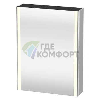 Зеркальный шкаф Duravit XSquare 600 мм с полками и розеткой, цвет Скандинавский белый шелковисто-матовый (XS7111R3939) - фото 1