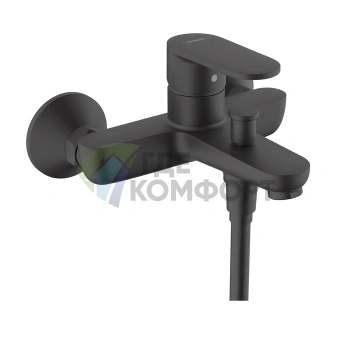 Настенный смеситель для ванны Hansgrohe Vernis Blend с душем, матовый черный (71440670) - фото 1