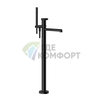 Напольный смеситель для ванны Gessi Anello черный цвет XL (63328#299) - фото 1