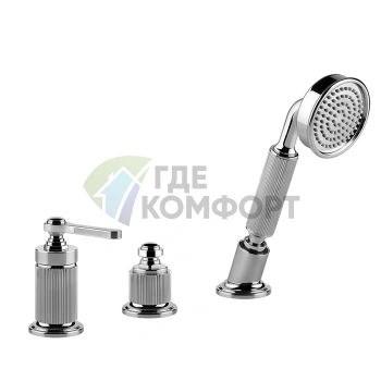 GESSI VENTI20 Однорычажный смеситель для борта ванны с ручным душем (65043#031) - фото 1