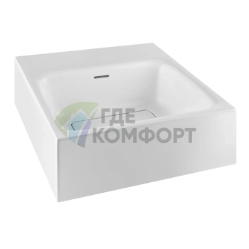 Подвесная накладная раковина Gessi Rettangolo 42x42 см, матовый белый - фото 1