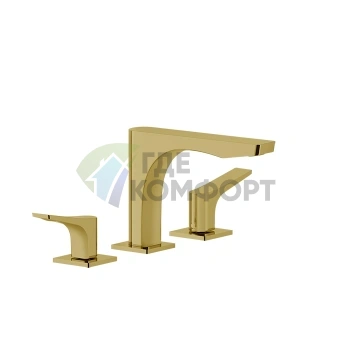 Смеситель для раковины GESSI Rilievo с тремя отверстиями, цвет Gold Brushed (59012#087) - фото 1