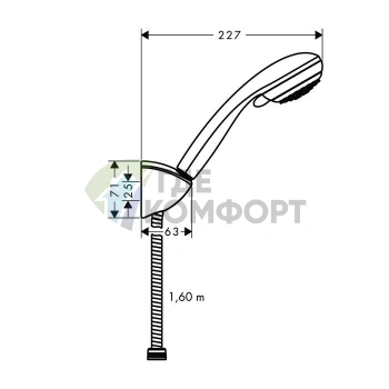 Душевой набор HG Crometta 85 Vario с функцией 2jet и держателем (27559000) - фото 2