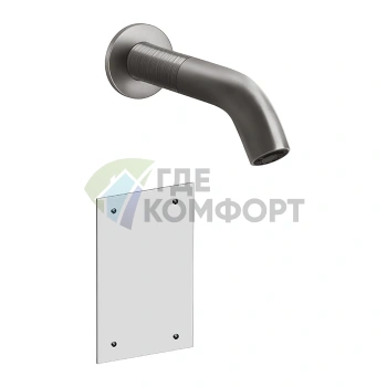 Электронный настенный смеситель GESSI 316 TRAME для раковины, излив 200 мм, цвет Steel Brushed (54315#239) - фото 1