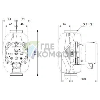 Циркуляционный насос Grundfos ALPHA3 32-80 N 180 - фото 3