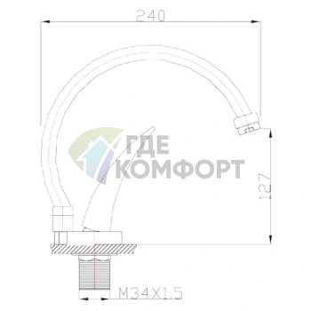 Смеситель для кухни Zorg ZR 403 с выдвижным изливом - фото 2