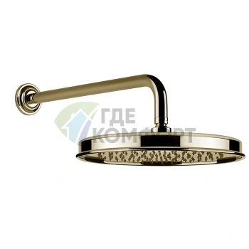 GESSI VENTI20: Верхний душ с настенным держателем в эксклюзивном покрытии Brass PVD (328/389 мм) (65149#710) - фото 1