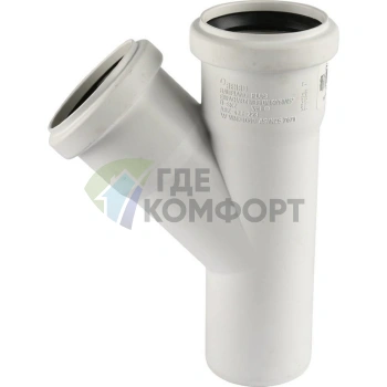 Тройник канализационный Raupiano Plus 50/50х45° REHAU (РЕХАУ - 11212341001) - фото 2