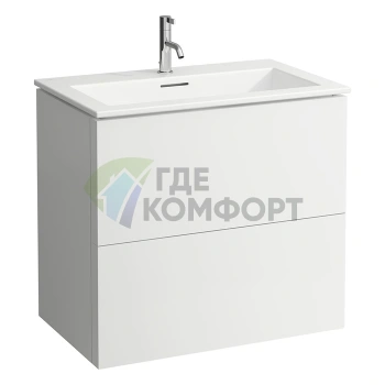 Комплект тумбы с раковиной Laufen Kartell белый с двумя выдвижными ящиками (800x500x725 мм) (8.6033.5.640.104.1) - фото 1