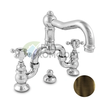 Смеситель для раковины Nicolazzi P.m. Blanc на 3 отверстия с донным клапаном, цвет тёмная бронза (1419DB78) - фото 1
