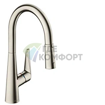 Кухонный смеситель Hansgrohe Talis M51 с вытяжным душем и поворотным изливом (73851800) - фото 1