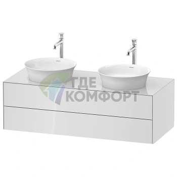 Подвесная тумба Duravit White Tulip с 2 ящиками | 408x1300x550 мм | Белый глянец (WT4988B8585) - фото 1