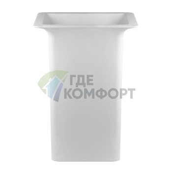 Напольная раковина Gessi iSpa 60x45 см со сливом в пол, донным клапаном и сифоном в матовом белом цвете - фото 1