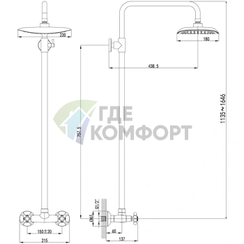 Душевая стойка Lemark Standart LM2160C - фото 4