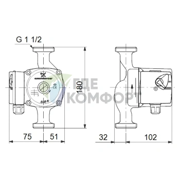 Циркуляционный насос Grundfos UPS 25-70 180 - фото 4