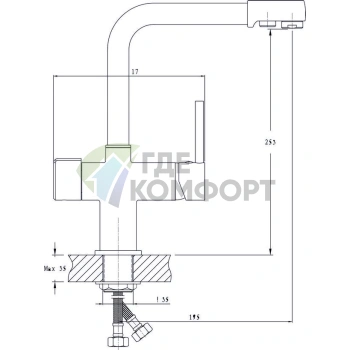 Кухонный смеситель Rush Gozo MS9035-31 с подключением к фильтру для чистой воды - фото 2