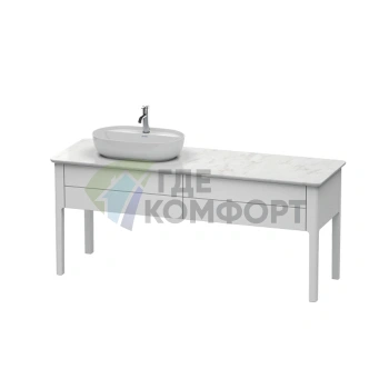 Консоль Duravit Luv из кварцевого камня: белый структурный, 1788x595 мм, раковина слева (LU9468L1717) - фото 1