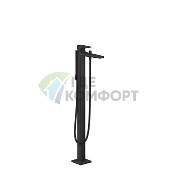 Смеситель для ванны Hansgrohe Metropol напольный черный матовый с ручным душем (32532670) - фото 1