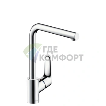 Смеситель для кухни Hansgrohe Focus с поворотным изливом 222 мм (металлик) (31817800) - фото 1