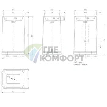 Раковина KNIEF Shine белая матовая с LED подсветкой, 53x43x90 см - фото 2