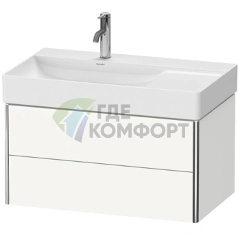 Подвесная тумба Duravit XSquare White High Gloss с 2 ящиками и левой раковиной, 397x784x460 мм (XS416802222) - фото 1