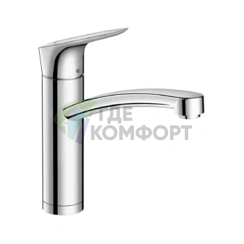 Кухонный смеситель Hansgrohe Logis M31: однорычажный, хром, для установки перед окном (71833000) - фото 1